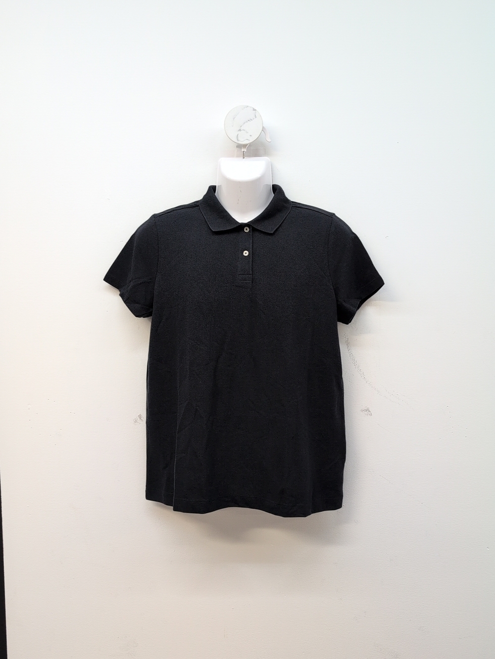 Land's End School Uniform Men's Short Sleeve Rapid Dry Polo Shirt Large Black